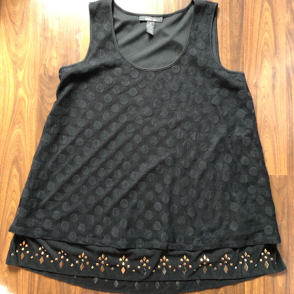 Style & Co. black sleeveless top Size M